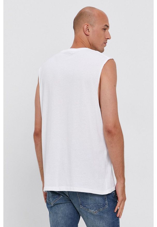 AllSaints T-shirt męski kolor biały z nadrukiem. Okazja: na co dzień. Kolor: biały. Wzór: nadruk. Styl: casual