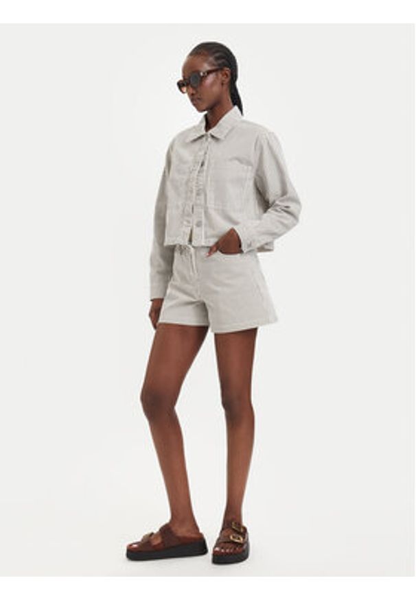 only - ONLY Szorty jeansowe Naomi 15363816 Beżowy Regular Fit. Kolor: beżowy. Materiał: bawełna