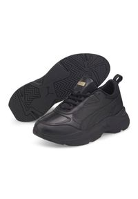 Buty Puma Cassia Sl W 385279 02 czarne. Zapięcie: pasek. Kolor: czarny. Materiał: skóra, materiał, guma. Wzór: paski