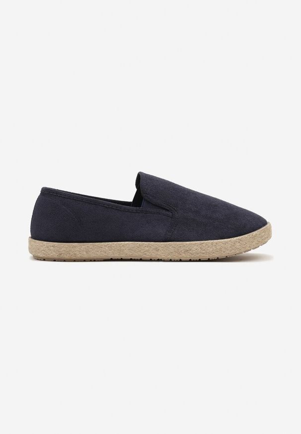 Born2be - Granatowe Trampki w Stylu Espadryli Wsuwane Tolindea. Okazja: na co dzień, na imprezę, na spacer. Zapięcie: bez zapięcia. Kolor: niebieski. Materiał: len. Sezon: lato. Styl: klasyczny, elegancki, casual