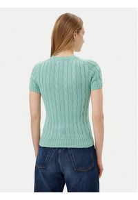 Polo Ralph Lauren Sweter 211895379018 Zielony Slim Fit. Typ kołnierza: polo. Kolor: zielony. Materiał: bawełna