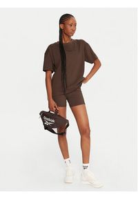 Reebok T-Shirt RK25315CCW Brązowy Regular Fit. Kolor: brązowy. Materiał: bawełna