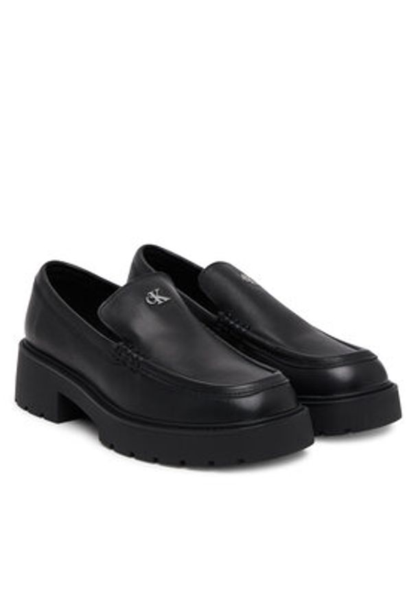 Calvin Klein Jeans Loafersy Chunky Cupsole Ru Patch Lth YW0YW01862 Czarny. Kolor: czarny. Materiał: skóra