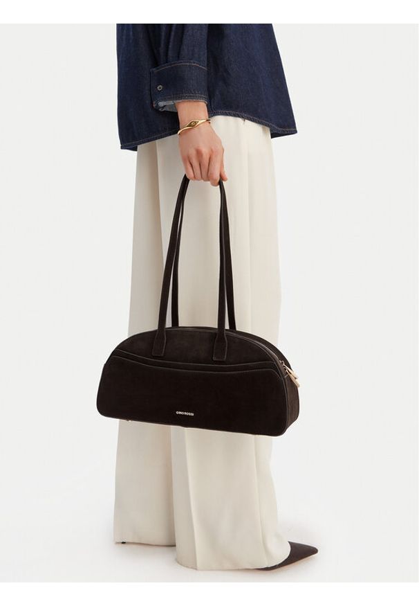 Gino Rossi - GINO ROSSI Torebka EO-LA224-19327-2 Brązowy. Kolor: brązowy. Materiał: zamszowe, skórzane