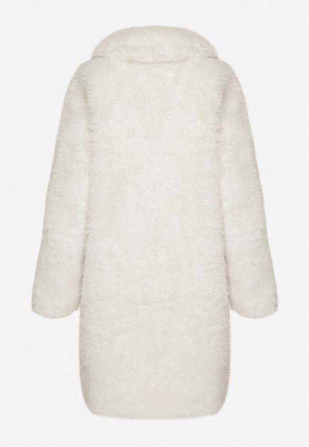 Born2be - Beżowy Płaszcz Futerko o Długim Kroju Otirena. Okazja: na co dzień. Kolor: beżowy. Materiał: futro. Długość: długie. Styl: casual, elegancki