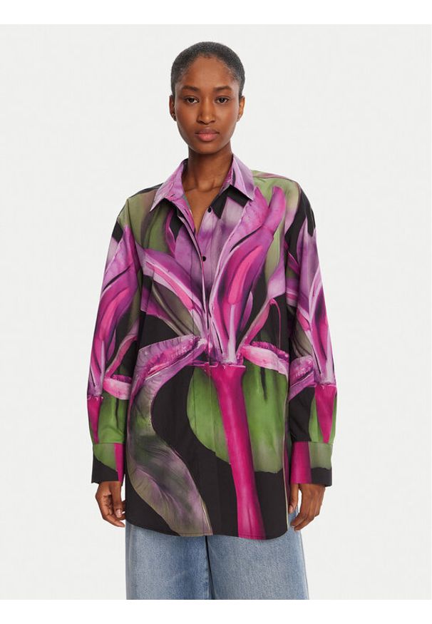 Desigual Koszula Orquidea Lacroix 25WWCW20 Kolorowy Relaxed Fit. Materiał: bawełna. Wzór: kolorowy
