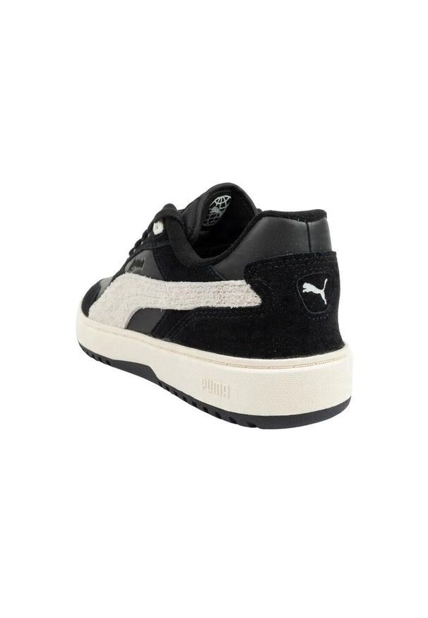 Puma - Damskie Skórzane Buty Sportowe Court Double. Kolor: czarny. Materiał: skóra. Styl: sportowy