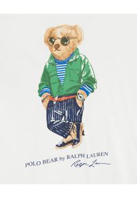Ralph Lauren - RALPH LAUREN - Bluza z kapturem i misiem polo. Typ kołnierza: polo, kaptur. Kolor: biały. Materiał: bawełna. Długość rękawa: długi rękaw. Długość: długie. Wzór: nadruk, kolorowy