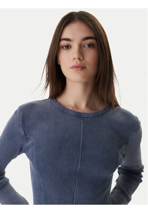 Hugo - HUGO Sukienka dzianinowa Nopal 50552814 Niebieski Slim Fit. Kolor: niebieski. Materiał: bawełna