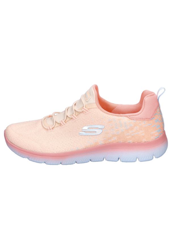 skechers - Buty SKECHERS SUMMITS MORNING GLOW Pomarańczowy. Kolor: czerwony. Materiał: tkanina
