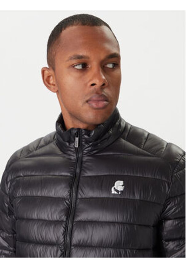 Karl Lagerfeld - KARL LAGERFELD Kurtka przejściowa Blouson 505400 554590 Czarny Regular Fit. Typ kołnierza: dekolt w karo. Kolor: czarny. Materiał: syntetyk