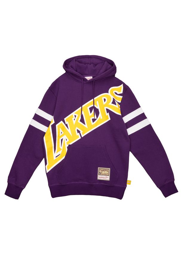 Mitchell & Ness - Bluza z kapturem Los Angeles Lakers. Typ kołnierza: kaptur. Kolor: fioletowy. Sport: koszykówka