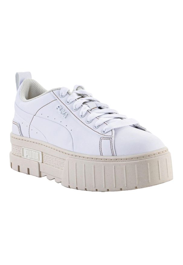 Puma - Kobiety/Panie Mayze Infuse Skórzane Buty Sportowe. Kolor: biały. Materiał: skóra. Styl: sportowy