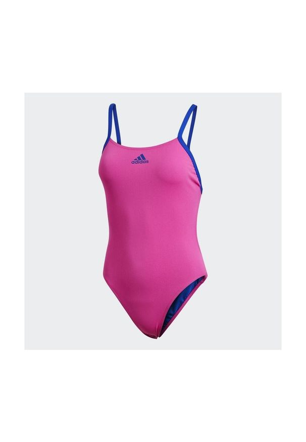 Adidas - Strój pływacki jednoczęściowy damski adidas 3-stripes swimsuit. Kolor: różowy