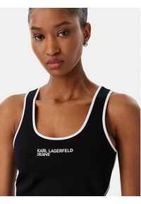Karl Lagerfeld Jeans Top B2W17087 Czarny Slim Fit. Kolor: czarny. Materiał: syntetyk #5