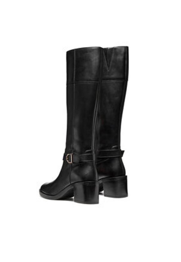 Geox Kozaki D Serilda 60 D56XXB 00043 C9999 Czarny. Kolor: czarny. Materiał: skóra