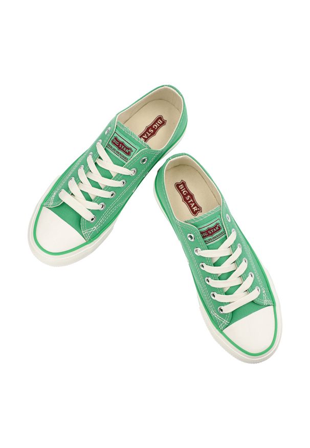 Big-Star - Zielone Trampki Big Star Sportowe Obuwie Unisex. Okazja: na co dzień. Zapięcie: sznurówki. Kolor: zielony. Wzór: napisy. Sezon: wiosna. Styl: sportowy