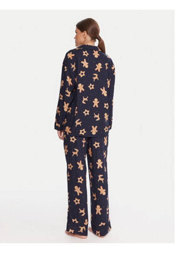 Hunkemöller Piżama Gingerbread 302783 Czarny Regular Fit. Kolor: czarny. Materiał: wiskoza