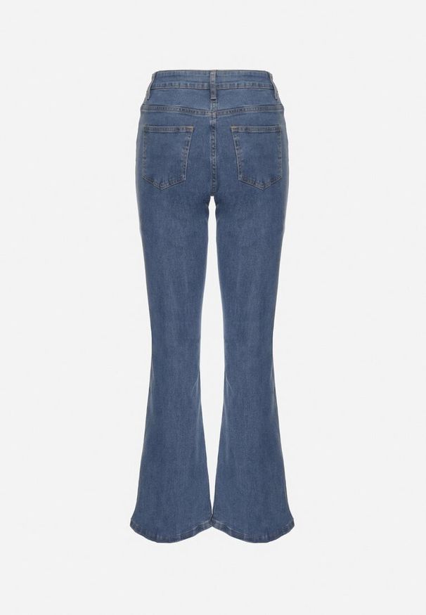 Born2be - Niebieskie Jeansy Dzwony z Bawełną Barilen. Okazja: na co dzień. Stan: podwyższony. Kolor: niebieski. Styl: casual, vintage, klasyczny, boho