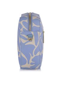 Ochnik - Błękitna torebka damska z printem. Kolor: niebieski. Wzór: nadruk. Materiał: skórzane. Rodzaj torebki: na ramię #3