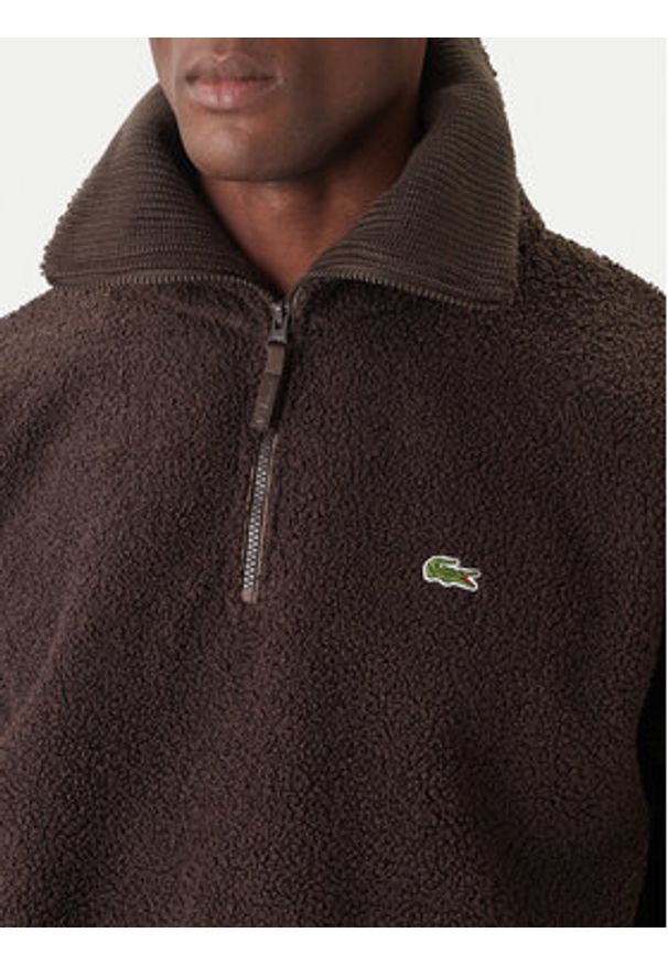 Lacoste Polar SH5500 Brązowy Relaxed Fit. Kolor: brązowy. Materiał: syntetyk