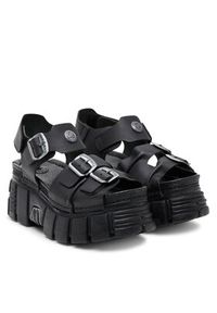 NEW ROCK Sandały M-BIOS101SF-C1 Czarny. Kolor: czarny. Materiał: skóra. Styl: rockowy