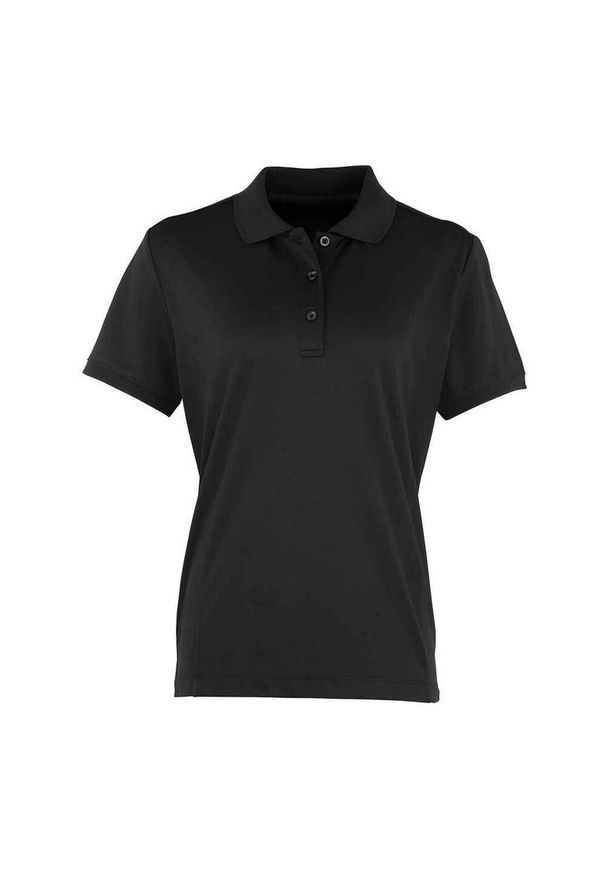PREMIER - Damska Koszulka Polo Coolchecker. Typ kołnierza: polo. Kolor: czarny