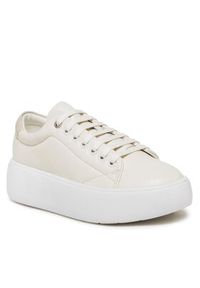 Calvin Klein Sneakersy Bubble Cupsole Lace Up HW0HW01356 Beżowy. Kolor: beżowy. Materiał: skóra