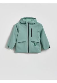 Reserved - Kurtka z kapturem - zielony. Kolor: zielony. Materiał: tkanina #1