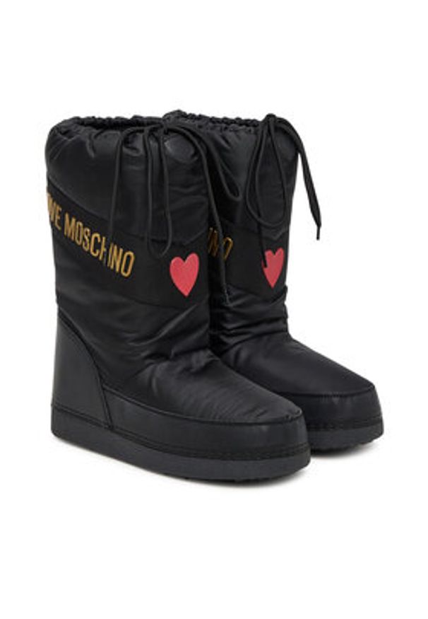 Love Moschino - LOVE MOSCHINO Śniegowce JA24032G0NISY000 Czarny. Kolor: czarny. Materiał: materiał