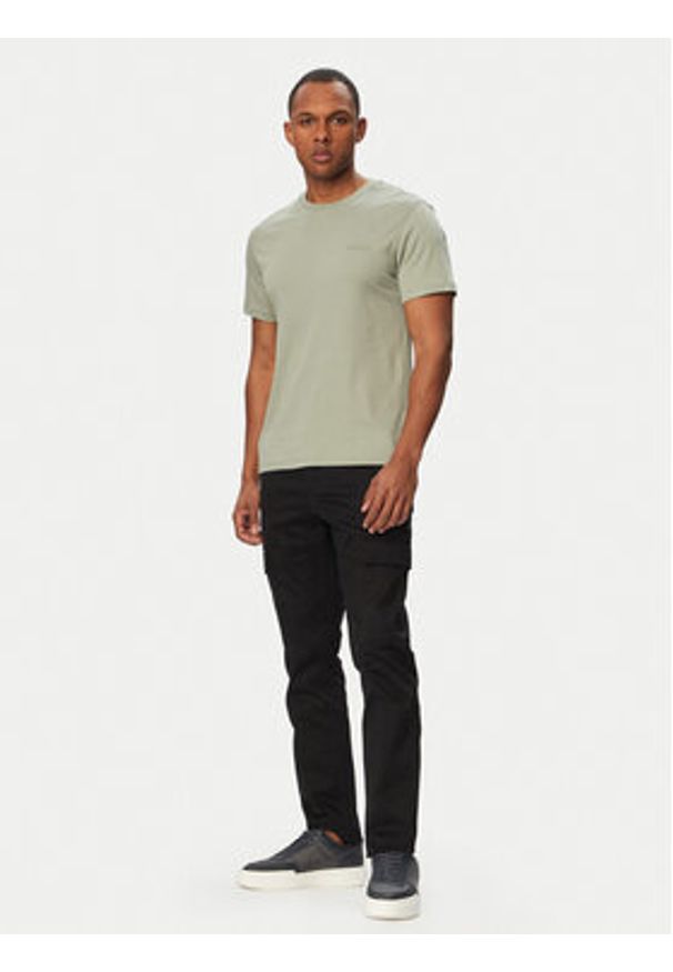 Calvin Klein T-Shirt LV04LG222G Khaki Slim Fit. Kolor: brązowy. Materiał: bawełna