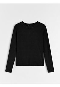 Sinsay - Prążkowana bluzka - czarny. Kolor: czarny. Materiał: prążkowany