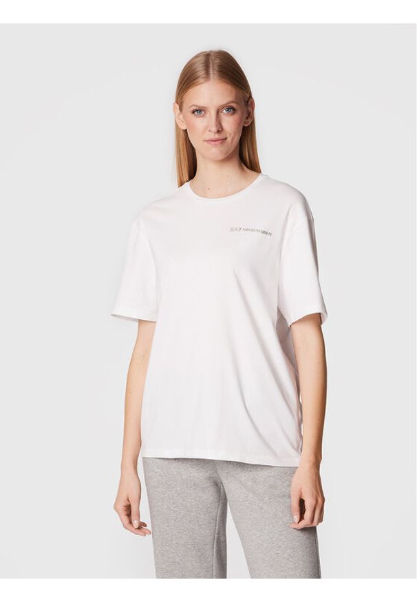 EA7 Emporio Armani T-Shirt 6LTT09 TJGCZ 1100 Biały Regular Fit. Kolor: biały. Materiał: bawełna