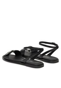 Calvin Klein Sandały Flat Sandal W/Ck Hw - Lth HW0HW02367 Czarny. Kolor: czarny. Materiał: skóra #4