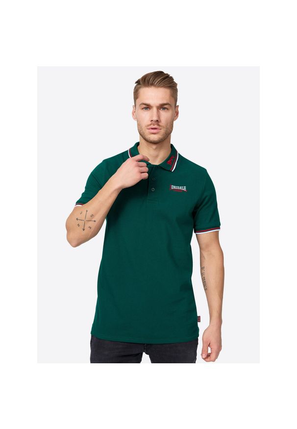 Polo Lonsdale Lion. Typ kołnierza: polo. Kolor: zielony. Styl: elegancki, sportowy