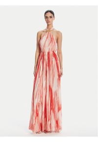 Elisabetta Franchi Sukienka letnia ABR4752E2 CP9 Czerwony Regular Fit. Kolor: czerwony. Materiał: syntetyk. Sezon: lato