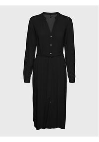 Vero Moda Sukienka koszulowa Vica 10269173 Czarny Regular Fit. Kolor: czarny. Materiał: wiskoza. Typ sukienki: koszulowe #4