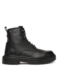 Karl Lagerfeld - KARL LAGERFELD Trapery Miles KL10255 Czarny. Kolor: czarny. Materiał: skóra