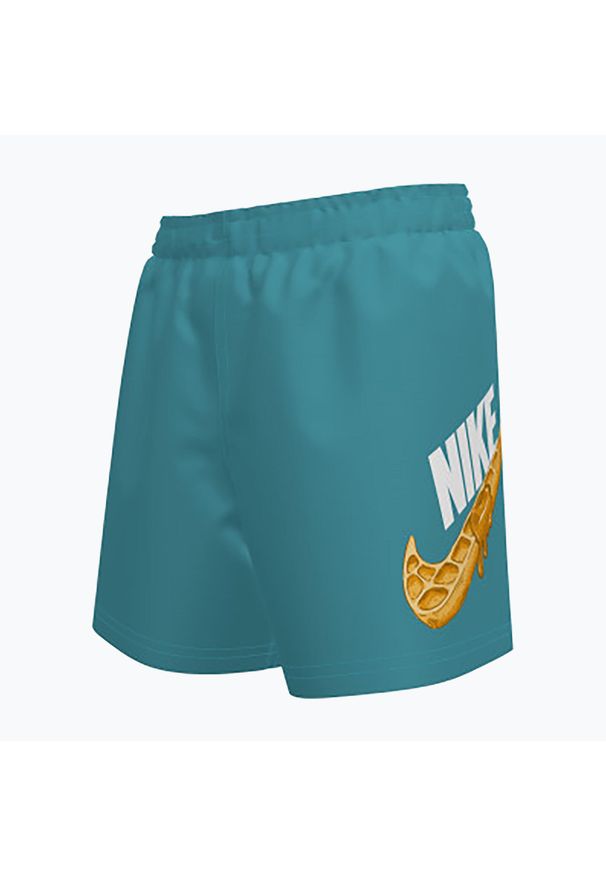 Szorty kąpielowe dziecięce Nike Swoosh Waffle 4" Volley. Kolor: niebieski