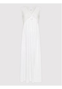 Max Mara Beachwear Sukienka letnia Volante 32210128 Biały Regular Fit. Kolor: biały. Materiał: bawełna. Sezon: lato #2