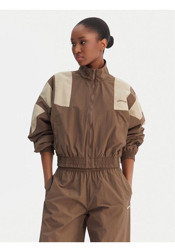 Adidas - adidas Bluza Blocked Washed KD8787 Brązowy Oversize. Kolor: brązowy. Materiał: syntetyk