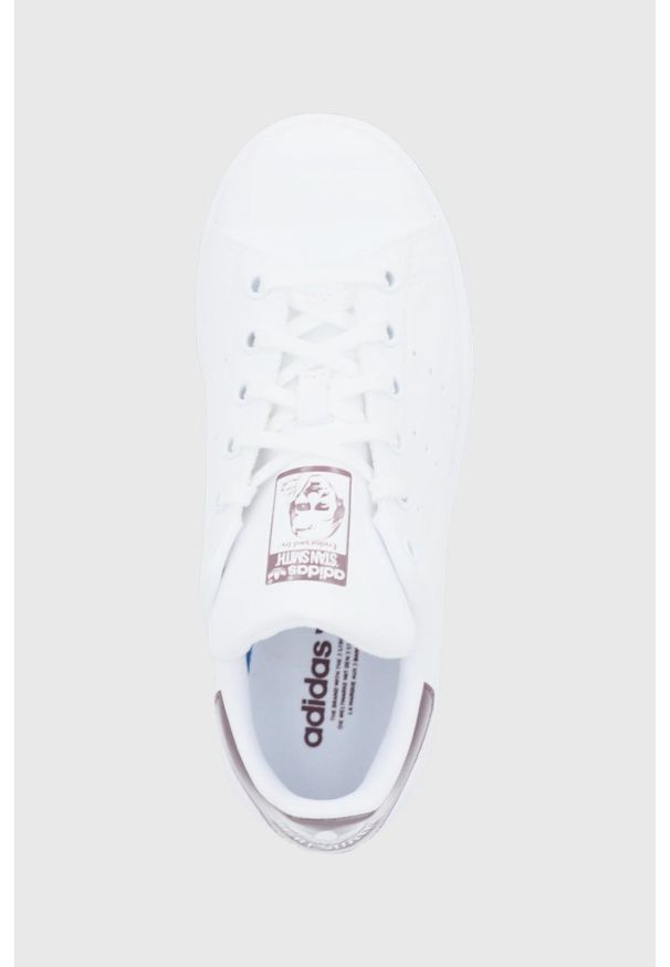 adidas Originals Buty dziecięce Stan Smith kolor biały. Nosek buta: okrągły. Zapięcie: sznurówki. Kolor: biały. Materiał: guma. Model: Adidas Stan Smith