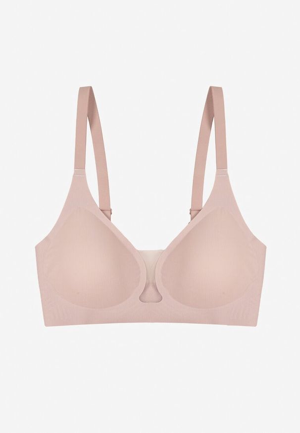 Born2be - Jasnofioletowy Biustonosz z Ozdobnym Wycięciem Ezirelle. Kolor: fioletowy. Materiał: jeans. Rodzaj stanika: wyciągane miseczki. Wzór: gładki