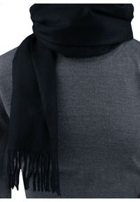 Szalik Męski V. Fraas - Cashmink - Jednokolorowy, Czarny. Kolor: czarny. Materiał: wełna, poliakryl, syntetyk, materiał, tkanina. Sezon: lato