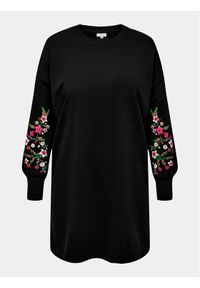 ONLY Carmakoma Sukienka dzianinowa New Calla 15310110 Czarny Regular Fit. Kolor: czarny. Materiał: bawełna