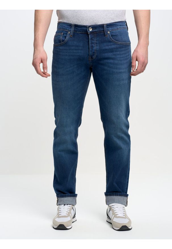 Big-Star - Spodnie jeans męskie klasyczne Ronald 315. Stan: obniżony. Kolor: niebieski. Styl: klasyczny
