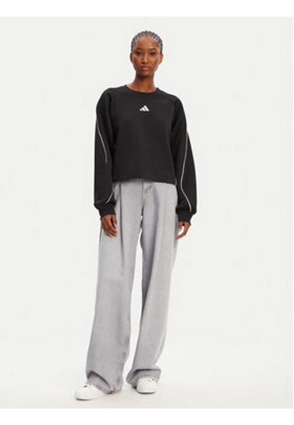 Adidas - adidas Bluza Stadium 3-Stripes JL6996 Czarny Loose Fit. Kolor: czarny. Materiał: bawełna