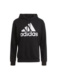 Adidas - adidas Essentials Big Logo Hoodie, męska bluza. Kolor: czarny, wielokolorowy, biały. Materiał: bawełna, wiskoza, poliester