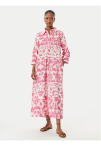 LOLA CASADEMUNT Sukienka koszulowa LS2616008 Różowy Relaxed Fit. Kolor: różowy. Materiał: bawełna. Typ sukienki: koszulowe #1