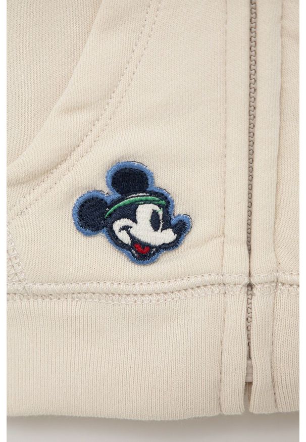 GAP bluza dziecięca x Disney kolor granatowy z kapturem z aplikacją. Okazja: na co dzień. Typ kołnierza: kaptur. Kolor: niebieski. Długość rękawa: raglanowy rękaw. Wzór: aplikacja, motyw z bajki. Styl: casual